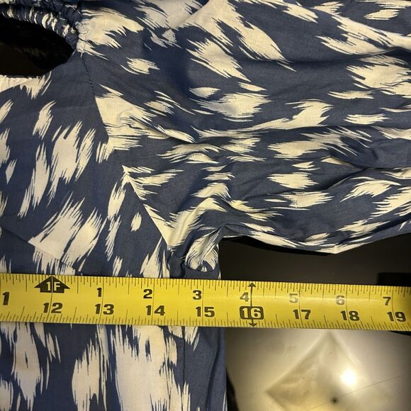 Anthropologie Blue Tassel Dress Mini Puff Sleeve XS Cottagecore Tiered Boho Stai - Picture 7 of 9